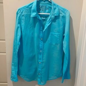 Frank & Eileen Barry button down shirt blue/green